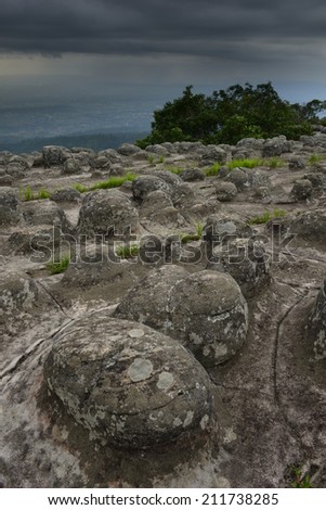 Lan stone pum strange phenomenon of natural,Phu Hin Rong Kla National Park Phitsanulok Thailand,