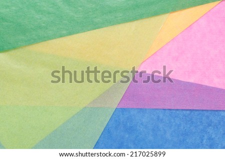 colorful translucent construction paper arranged irregularly