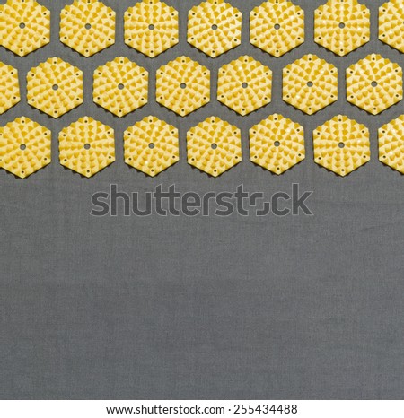 top view of a section of an acupressure mat