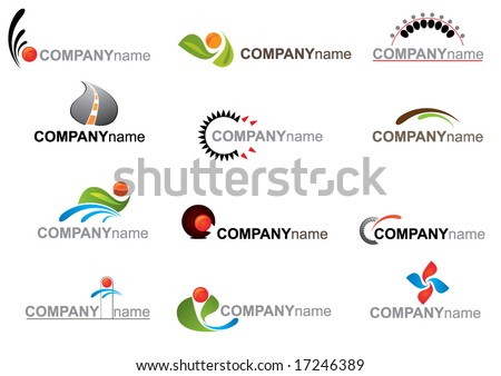 Logo Design  Illustrator on Elements Set 3 Multicolor Glossy Abstract Logo Find Similar Images