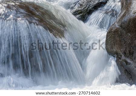 Mountain river small waterfall