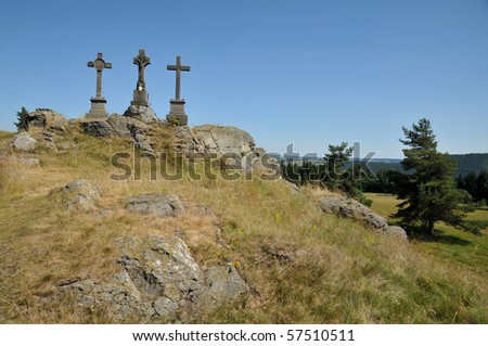 Three Crosses, Calvary in Slavkov, Forest ,Nature Reserve near Karlovy Vary