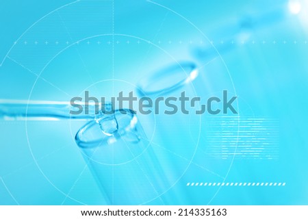 A pipette dropping sample into a test tube, Science Research as a Concept for Presentation