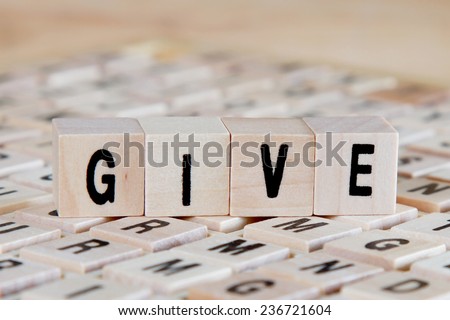 give word background on wood blocks