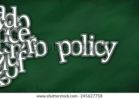 policy word on green background