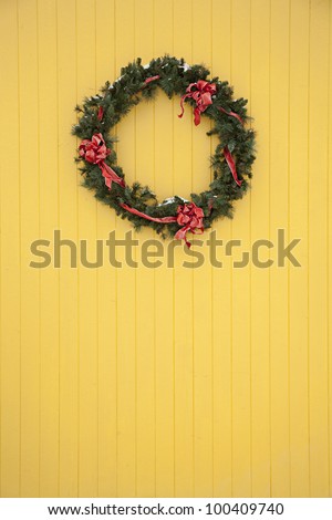 Wreath on Yellow Door