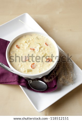 Warm Cauliflower Cheese Winter Soup