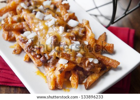 Restaurant Chili Cheese Fries, Sweet Potato Chili Cheese French Fries