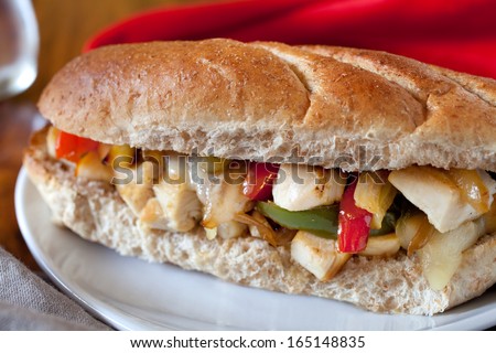 Chicken Philly Cheese-steak Sub, Large Chicken Sub Sandwich