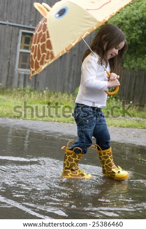 A fun day with a 4-year-old and adorable rain accessories.