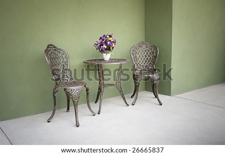 Inviting cafe seating on a household porch or deck