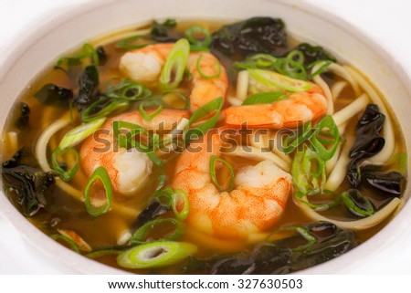 Thai food , Noodles in Sour and spicy shrimp soup