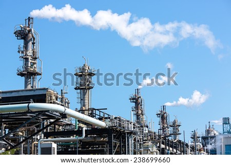 HONG KONG - December 16 2014 : Town gas, produced from naphtha and natural gas, is a clean and safe gaseous fuel. In Hong Kong, town gas is produced. Major supplies of 97% come from the Tai Po Plant.