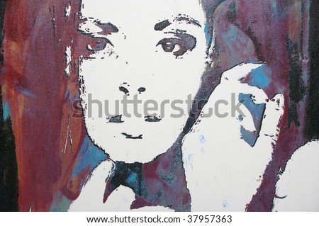 portrait painting background. oil painting on canvas for