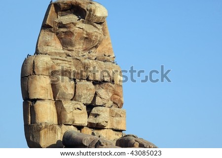 colossus of memnon  in the valley of the kings overlooking Thebes