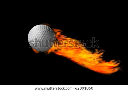 stock photo trick or eplosive golf ball and concept fire render