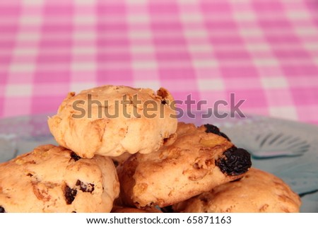 sultana and cereal homemade rustic looking cookie biscuit