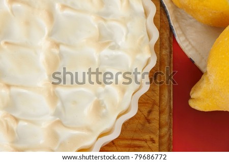 lemon meringue pie overhead shell texture shot