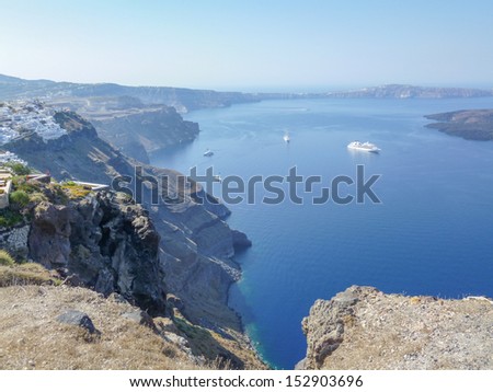 Fira capital of the Greek Aegean island Santorini