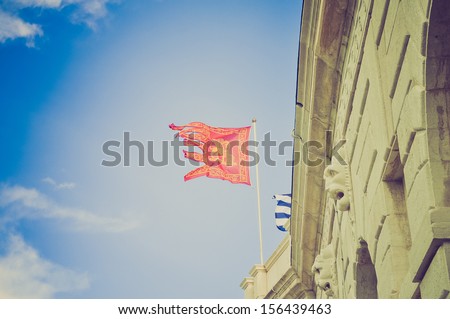 The Flag of Venice (Venezia) with the winged lion of St Marc vintage looking