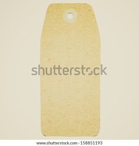 Tag label isolated over a white background vintage look