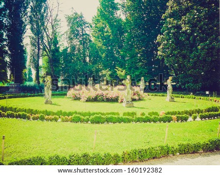 Ancient villa Widman and garden in Padua (Padova) in Veneto, Northern Italy vintage look