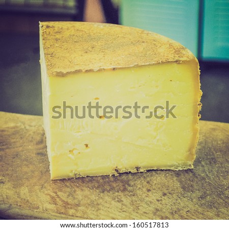 Retro looking Fine traditional hand made British Cheddar cheese food