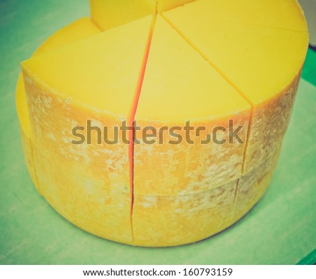Retro looking Fine traditional hand made British Cheddar cheese food