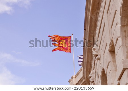 The Flag of Venice (Venezia) with the winged lion of St Marc