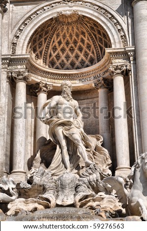 Baroque Trevi Fountain (Fontana di Trevi) in Rome, Italy - high dynamic range HDR