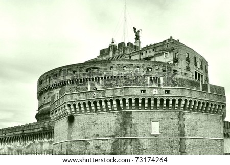 The Castel Sant Angelo Mausoleum of Adrian, Rome, Italy - high dynamic range HDR