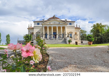 The Villa La Rotonda aka Villa Capra in Vicenza Italy was designed by Palladio in 1567
