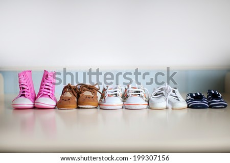 many children's shoes many children's shoes