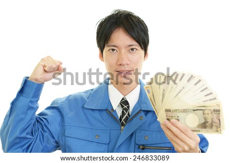 Worker with money