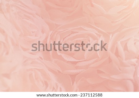 Fabric flower line with soft color of background for the special event and love