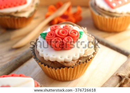 lovely cup cake for special holiday, valentine, birthday, celebrations