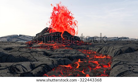 Volcanic Eruption. Lava