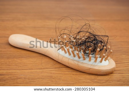 Fallen hair on the comb