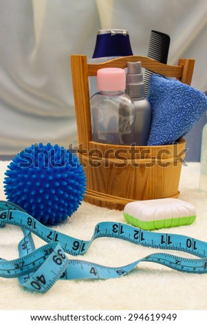 Baby accessories:  funds for the bath, the ball for massage, meter to measure the growth of the child, comb, oil for body