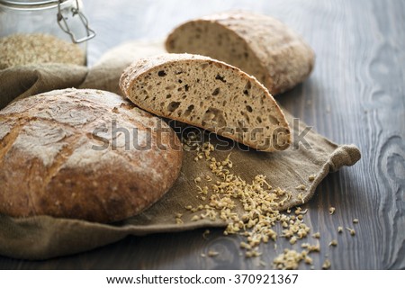 Two Organic Sour dough loafs with sprouted buckwheat