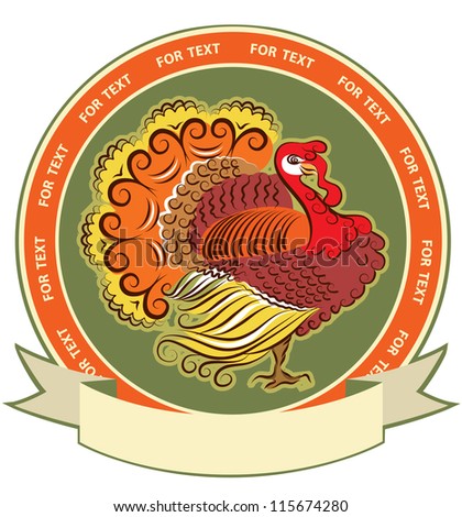 Turkey symbol.Vector illustration of thanksgiving holiday