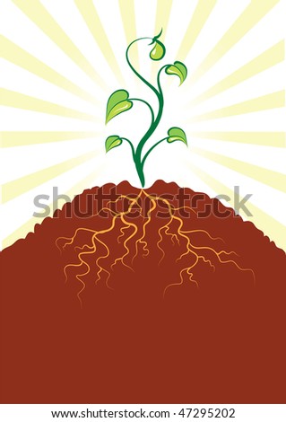 clip art tree with roots. seedling clip art.