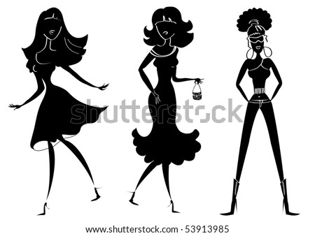 silhouettes of women. silhouettes of women in