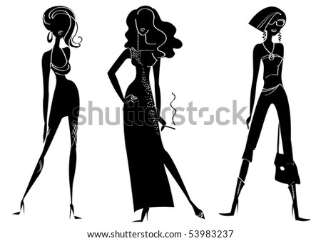 silhouettes of women. silhouettes of women in