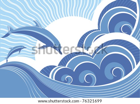 Cartoon Sea Waves