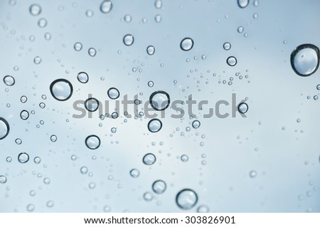 Background of water drops on a glass in a rainy day