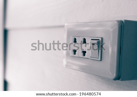 Switch button.Electrical element to turn light and electricity on and off