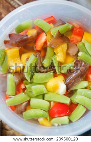 vegetables cut for making food