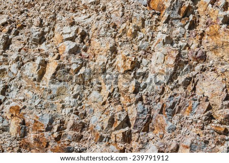 rock strata layers of the soil close-up