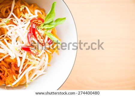 Thai style noodles, Pad-Thai,  Thai cuisine.